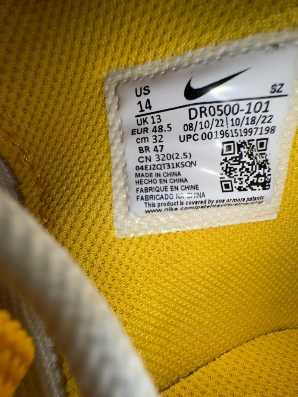 Nike Air Force 1 Mid Sp Leather Off White Maize Men's Size 14 (new in box) - Picture 8 of 11